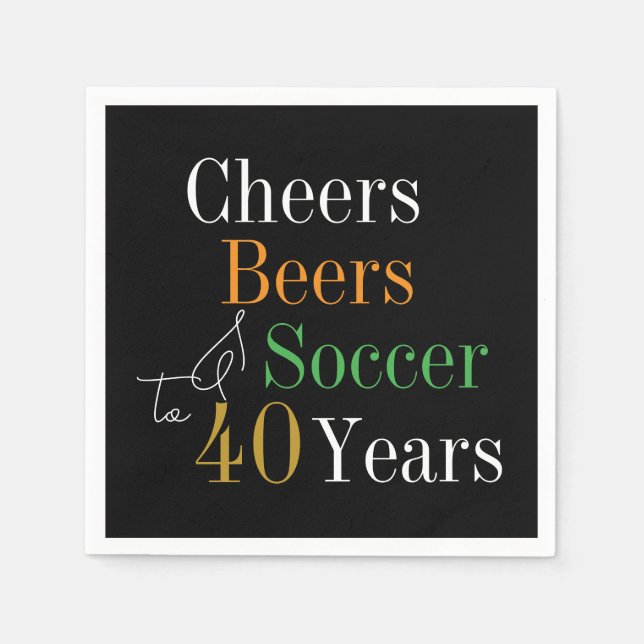 Servilleta De Papel 40.º Fiesta de cervezas de cumpleaños (Anverso)
