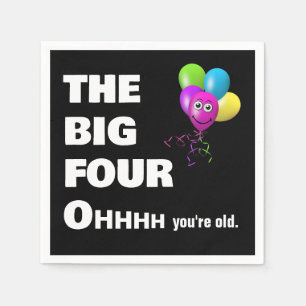 Servilleta De Papel 40.º Fiesta de cumpleaños con humor viejo