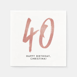 Servilleta De Papel 40.º fiesta rosa de oro personalizado