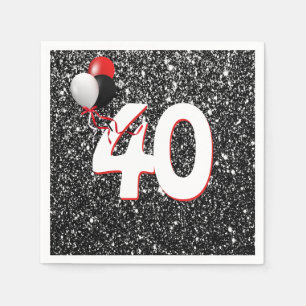Servilleta De Papel 40.º globo de cumpleaños sobre servilletas Purpuri