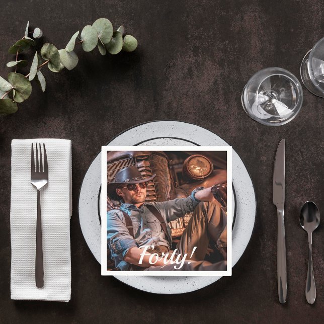 Servilleta De Papel 40.º guión de foto de cumpleaños (Subido por el creador)