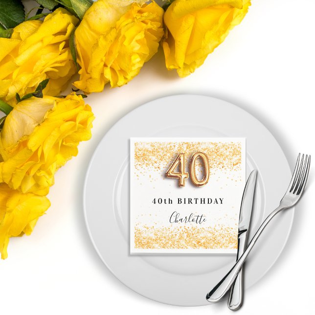 Servilleta De Papel 40.º nombre de confeti de oro blanco (Subido por el creador)