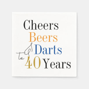 Servilleta De Papel 40 Alegres y Cervezas Darts Blue