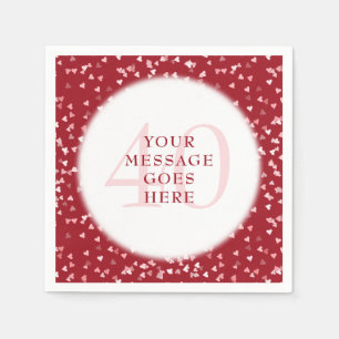 Servilleta De Papel 40 Aniversario de Ruby Love Hearts Confetti