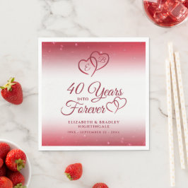 Servilleta De Papel 40 Aniversario del Corazón de Ruby 40 AÑOS HACIA S