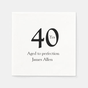Servilleta De Papel 40 años envejecido a la perfección cumpleaños nomb