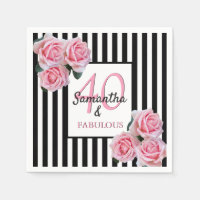 40 fabulosas rayas blancas rosadas de cumpleaños
