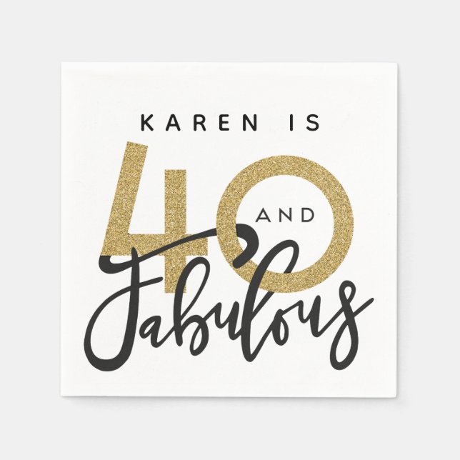 Servilleta De Papel 40 y fabulosas servilletas para fiestas de cumplea (Anverso)