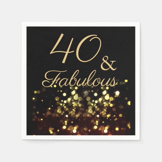 Servilleta De Papel 40 y fabuloso cumpleaños (Anverso)