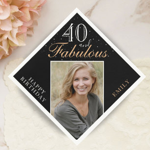Servilleta De Papel 40 y Fabulous Elegant 40th Birthday Fiesta Photo
