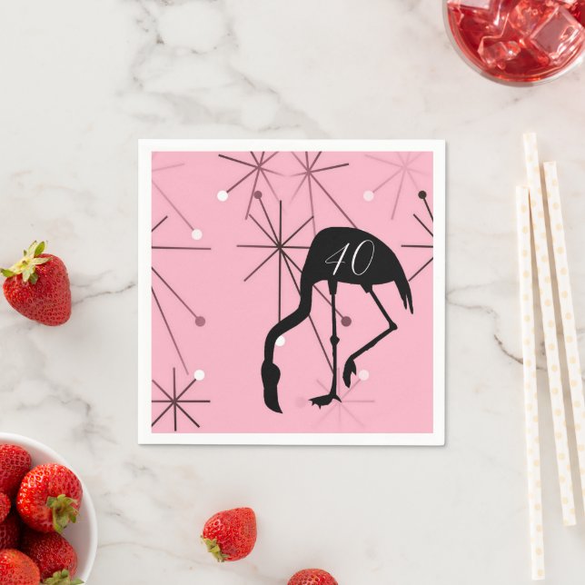 Servilleta De Papel 40th Birthday MidCentury Modern Atomic Starburst (In situ)