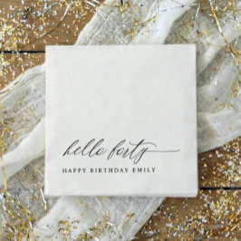 Servilleta De Papel 40th Birthday Party Hello 40 Modern Milestone