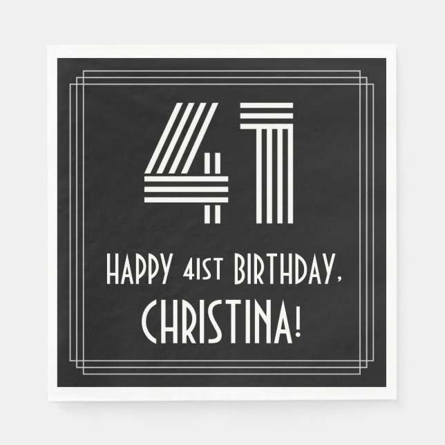 Servilleta De Papel 41 Aniversario del nacimiento: Aspecto inspirado e (Anverso)