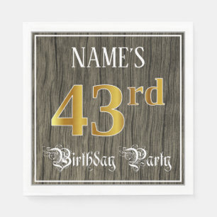 Servilleta De Papel 43.ª Fiesta de Cumpleaños — Faux Gold & Faux W