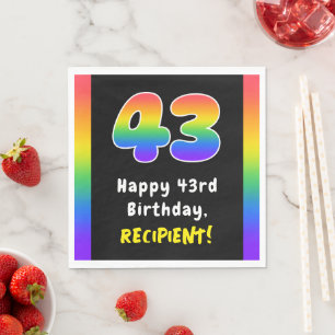 Servilleta De Papel 43.º cumpleaños: Espectro arcoiris # 43, nombre pe