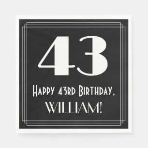 Servilleta De Papel 43 Aniversario ~ Art Deco Inspirado Aspecto "43",