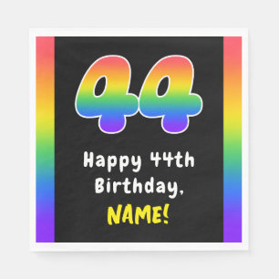 Servilleta De Papel 44º cumpleaños: Espectro arcoiris # 44, nombre per