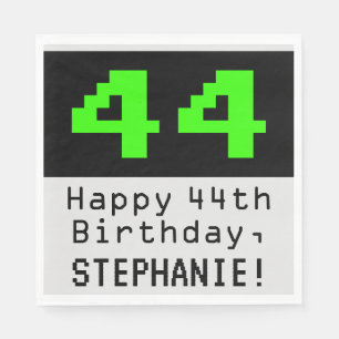 Servilleta De Papel 44º cumpleaños - Nerdy / Geeky Style "44" y nombre