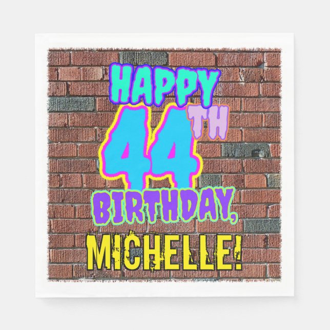 Servilleta De Papel 44 cumpleaños ~ Diversión, Aspecto Inspirado en Gr (Anverso)