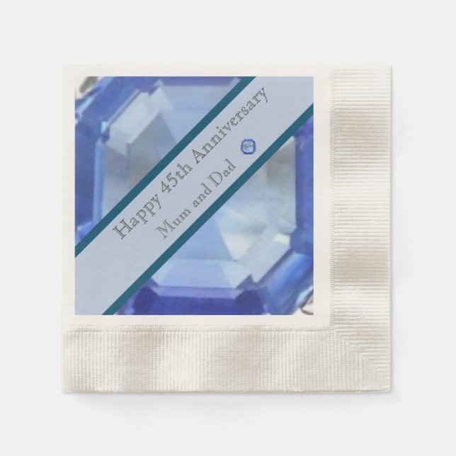 Servilleta De Papel 45.º Aniversario Boda (Anverso)