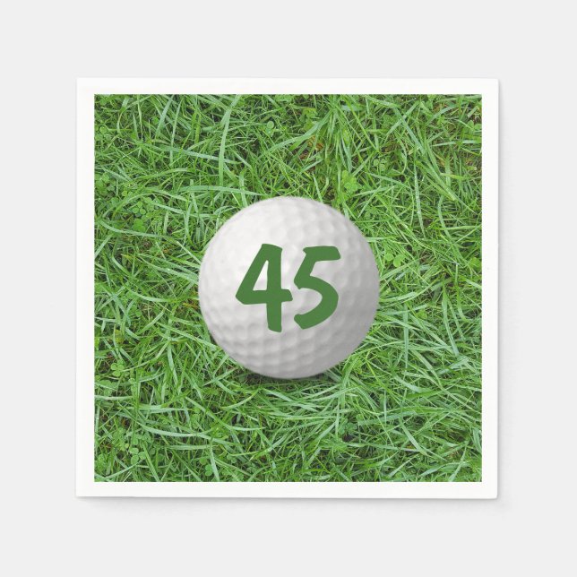 Servilleta De Papel 45.º Ball de golf de cumpleaños en las servilletas (Anverso)