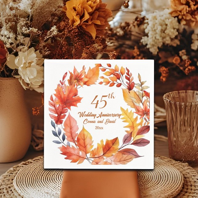 Servilleta De Papel 45° Aniversario Boda de la Flora Caída (Subido por el creador)