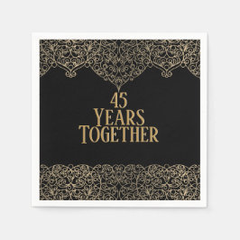 Servilleta De Papel 45° Aniversario De La Cara De Oro Sobre Las servil