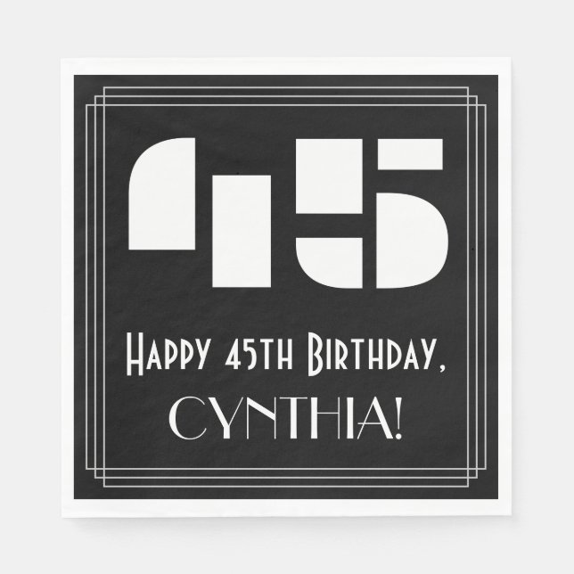 Servilleta De Papel 45 Aniversario del nacimiento: Aspecto inspirado e (Anverso)