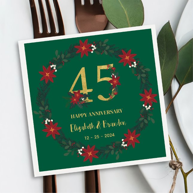 Servilleta De Papel 45° Aniversario Navidades personalizados servillet (Subido por el creador)