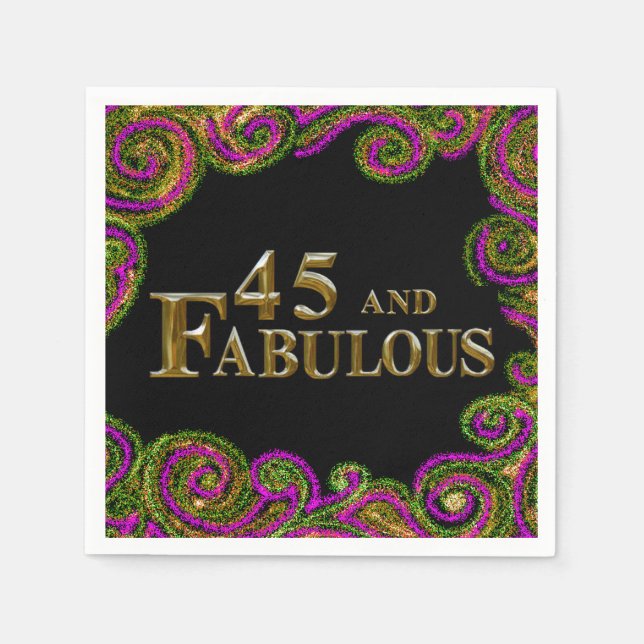 Servilleta De Papel 45 cumpleaños  (Anverso)