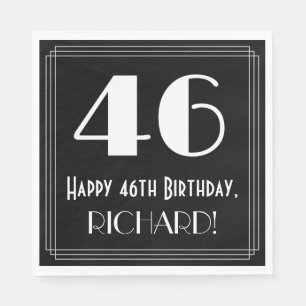 Servilleta De Papel 46º cumpleaños ~ Art Deco Inspirado Aspecto "46",