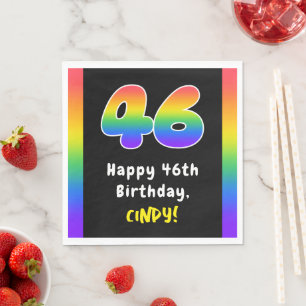Servilleta De Papel 46º cumpleaños: Espectro arcoiris # 46, nombre per
