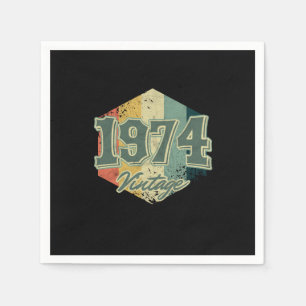 Servilleta De Papel 46.º regalo de celebración de cumpleaños 1974 Retr