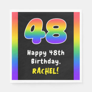 Servilleta De Papel 48º cumpleaños: Espectro arcoiris # 48, nombre per