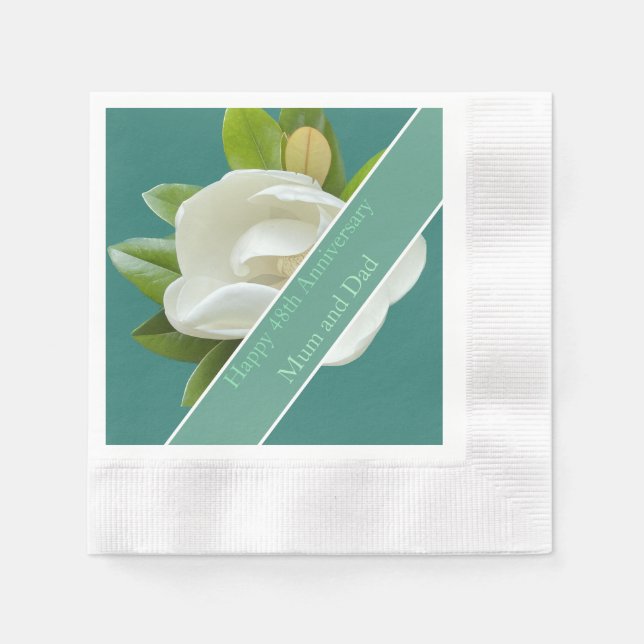 Servilleta De Papel 48.º Aniversario Boda (Anverso)