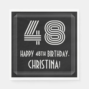 Servilleta De Papel 48 Aniversario: Aspecto inspirado en el Art Deco "