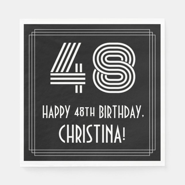 Servilleta De Papel 48 Aniversario: Aspecto inspirado en el Art Deco " (Anverso)