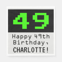 49º cumpleaños - Nerdy / Geeky Style "49" y nombre
