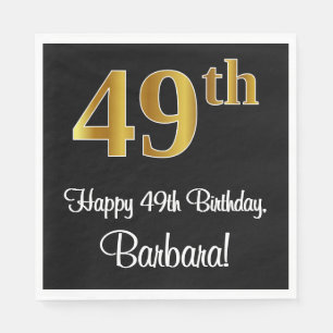 Servilleta De Papel 49 Aniversario ~ Elegante Lujoso Faux Gold Look #