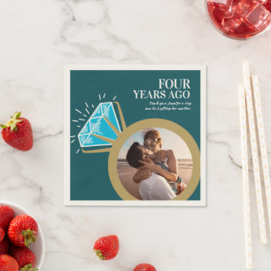 Servilleta De Papel 4.º aniversario de boda fiesta foto del anillo de 