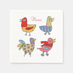 Servilleta De Papel 4 Aves divertidas Thunder_Cove