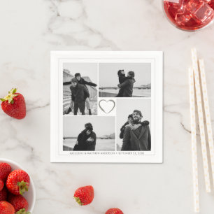 Servilleta De Papel 4 Boda de Collage de fotos