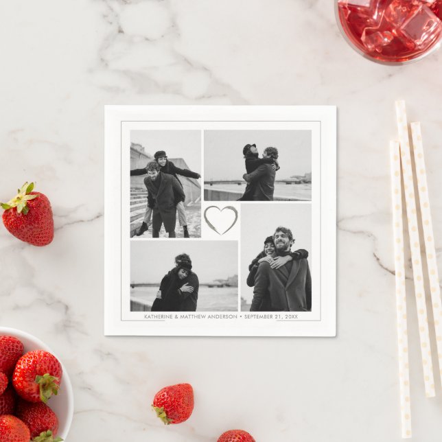 Servilleta De Papel 4 Boda de Collage de fotos (In situ)