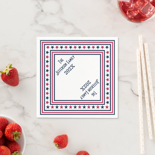 Servilleta De Papel 4 de julio: Año del nombre personalizado de las es (In situ)