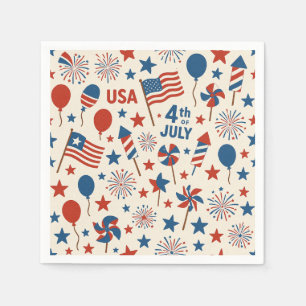 Servilleta De Papel 4 De Julio Bandera De Estados Unidos Fiestas Patri