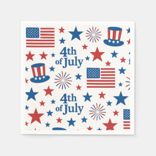Servilleta De Papel 4 De Julio Bandera De Estados Unidos Fiestas Patri