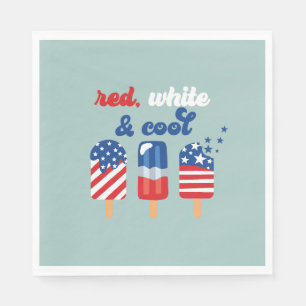 Servilleta De Papel 4 de julio Cumpleaños del Azul Blanco Rojo