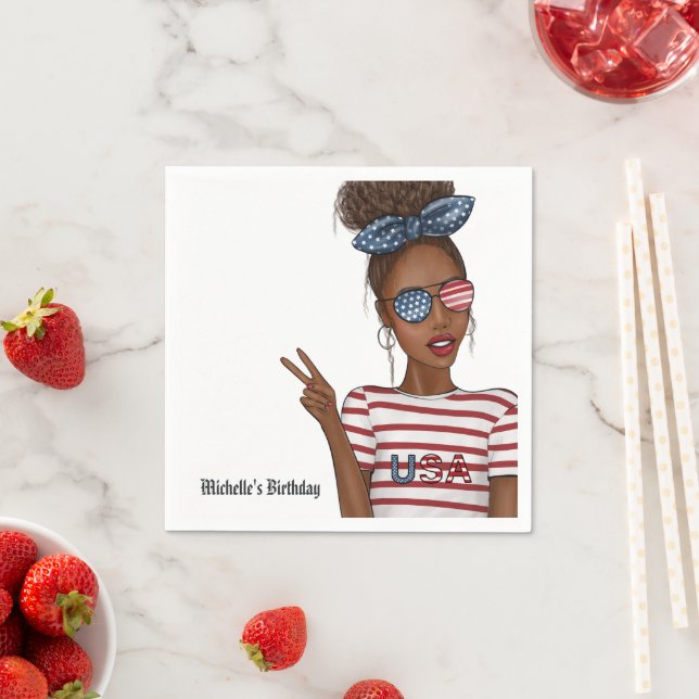 Servilleta De Papel 4 de julio Día de la Independencia de Estados Unid (In situ)