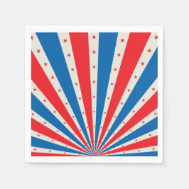 Servilleta De Papel 4 de julio: Estrellas retro y toallas de rayas