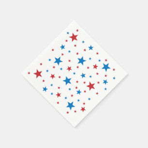 Servilleta De Papel 4 de julio, Estrellas rojas blancas y azules, serv